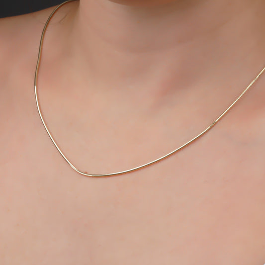 14k Solid Gold Tondo Chain Necklace