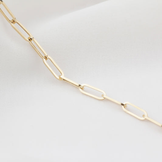 14k Solid Gold Paperclip Chain Necklace - alternate view 2