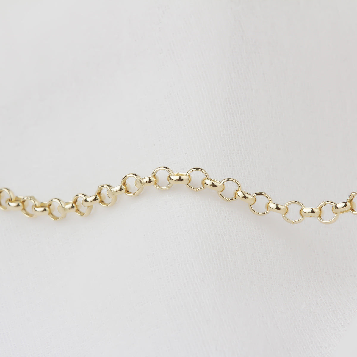 14k Solid Gold Rolo Chain Necklace - alternate view 2