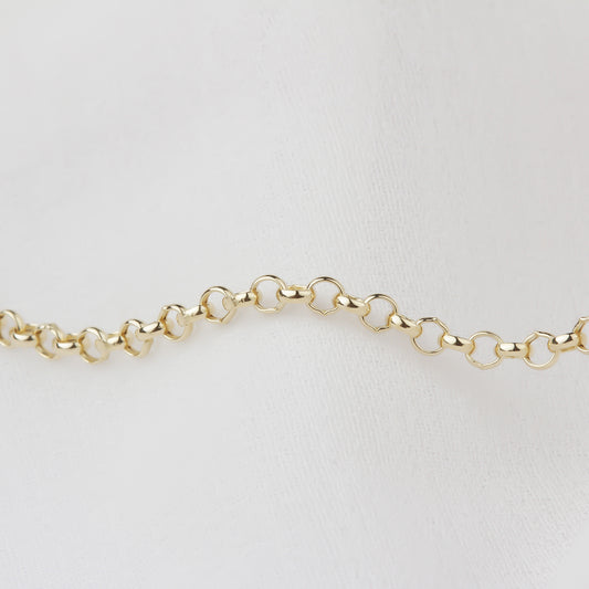 14k Solid Gold Rolo Chain Necklace - alternate view 2
