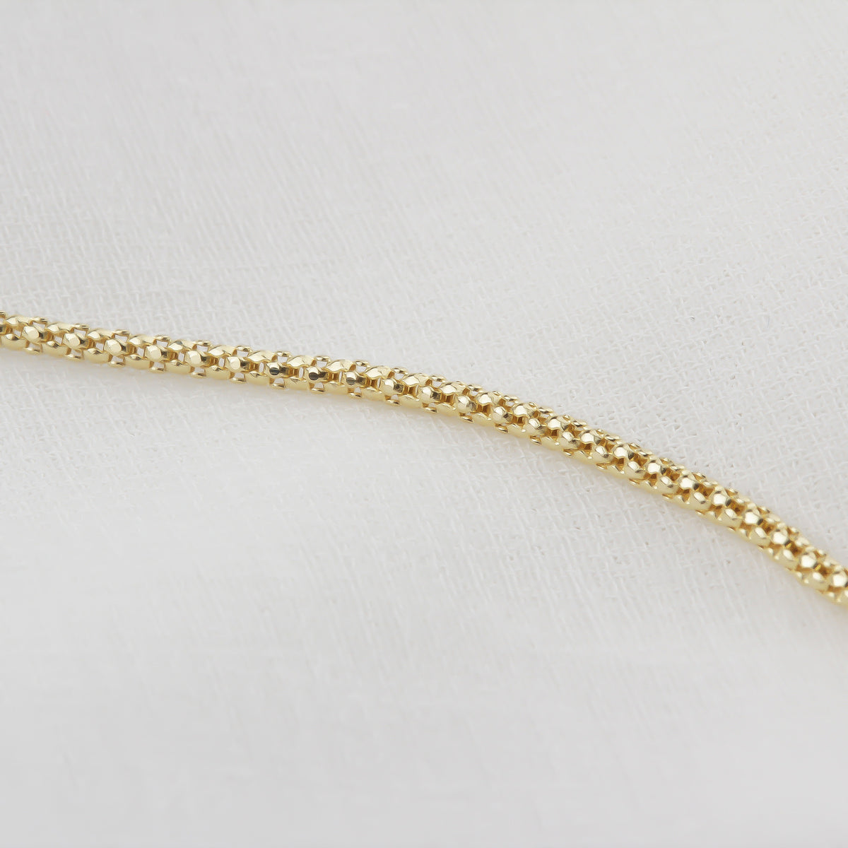 14k Solid Gold Popcorn Chain Necklace - alternate view 2