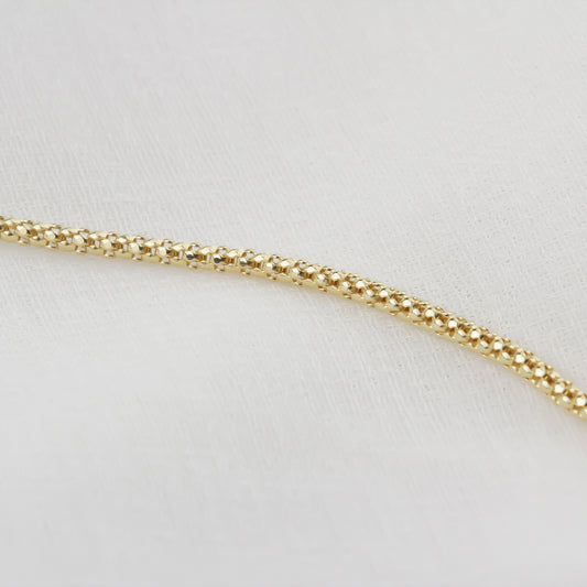 14k Solid Gold Popcorn Chain Necklace - alternate view 2