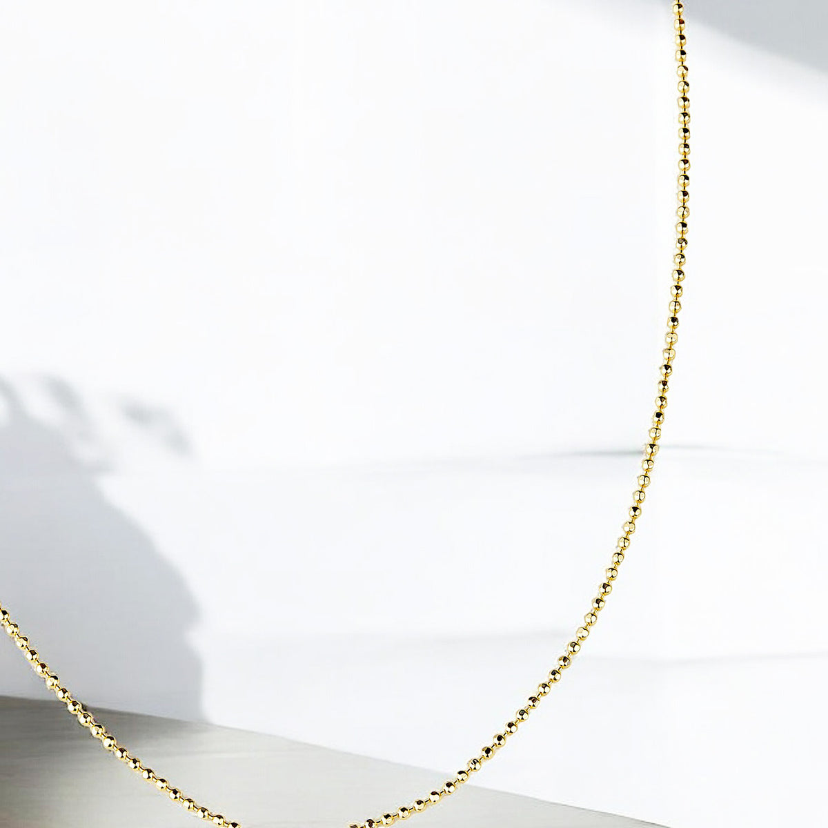 14k Solid Gold Ball Chain Necklace - alternate view 4