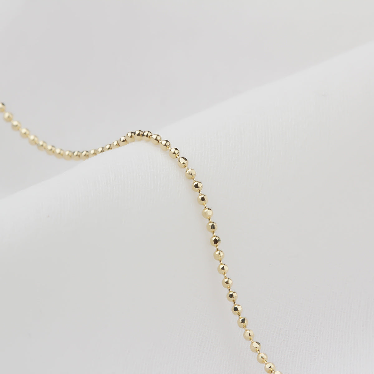 14k Solid Gold Ball Chain Necklace - alternate view 2