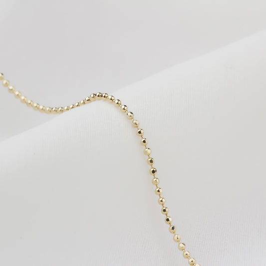 14k Solid Gold Ball Chain Necklace - alternate view 2