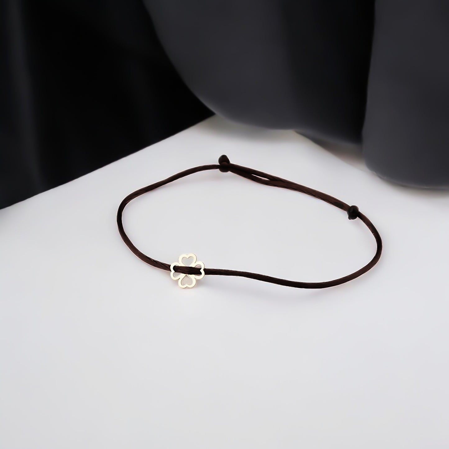 14k Solid Gold Clover Rope Bracelet