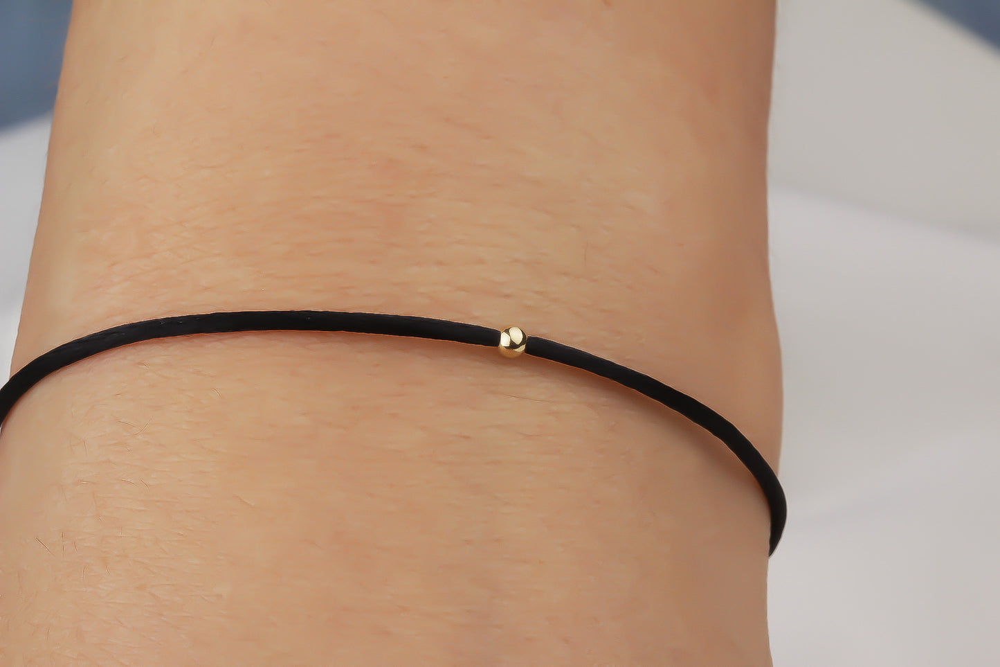 14k Solid Gold Ball Rope Bracelet - alternate view 2