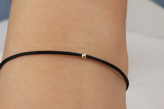 14k Solid Gold Ball Rope Bracelet - alternate view 2