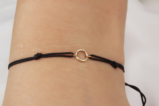 14k Solid Gold Ring Rope Bracelet - alternate view 2
