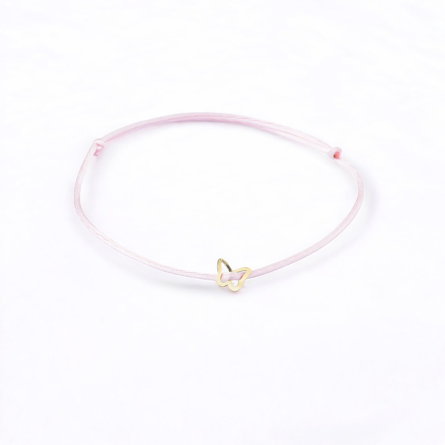 14k Solid Gold Butterfly Rope Bracelet