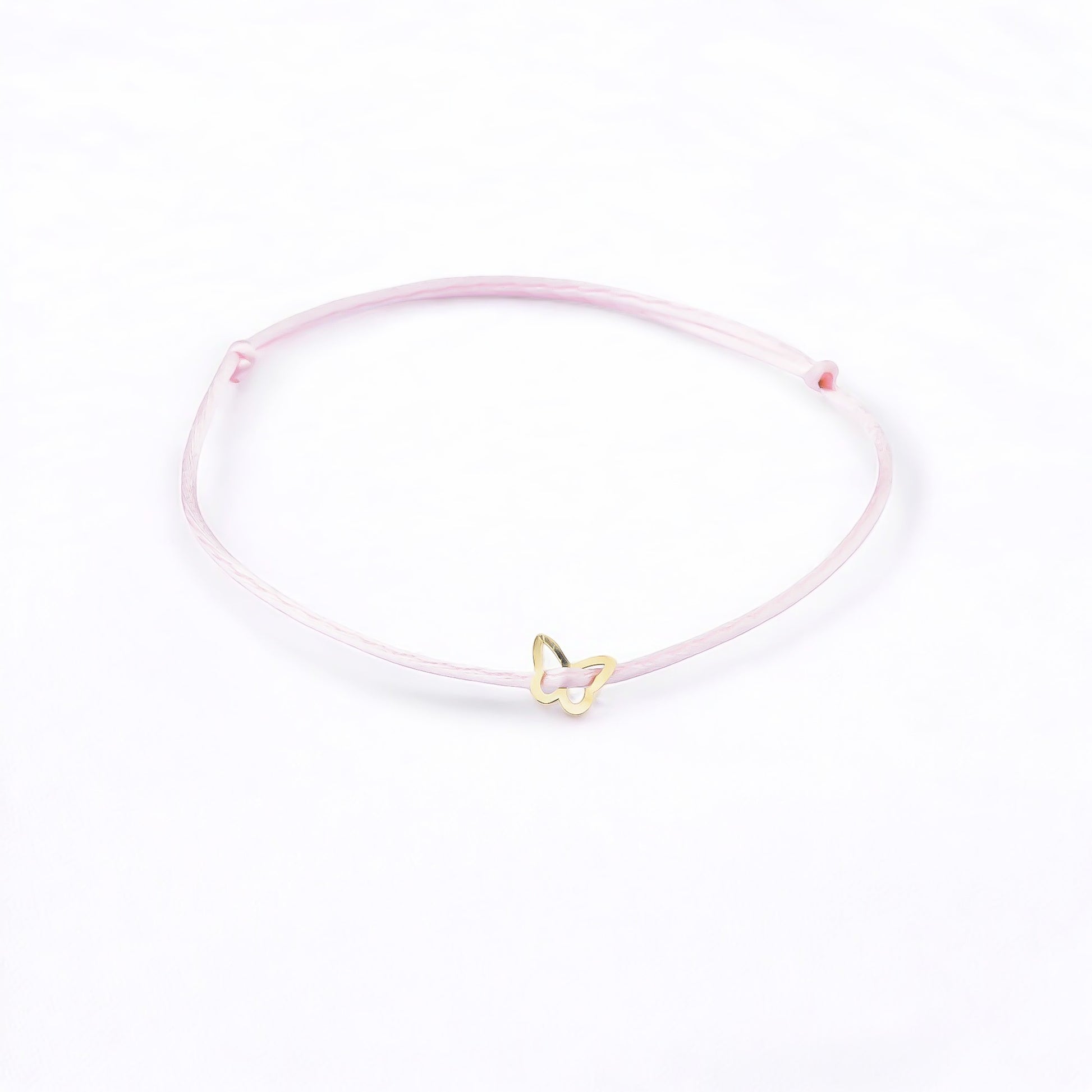 14k Solid Gold Butterfly Rope Bracelet