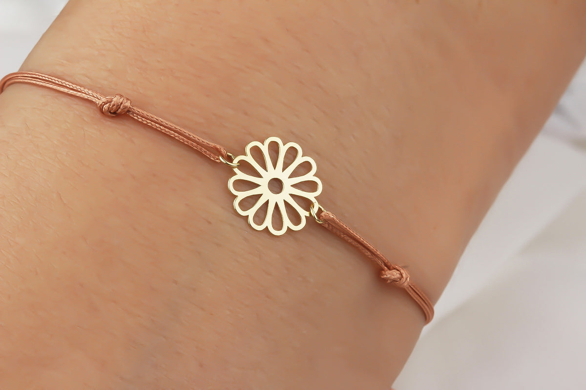 14k Solid Gold Daisy Rope Bracelet - alternate view 2
