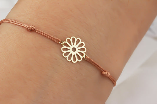 14k Solid Gold Daisy Rope Bracelet - alternate view 2