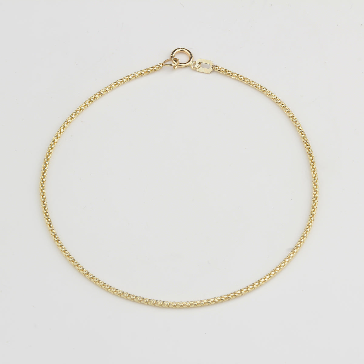 14k Solid Gold 1,5 mm Popcorn Chain Bracelet - alternate view 3