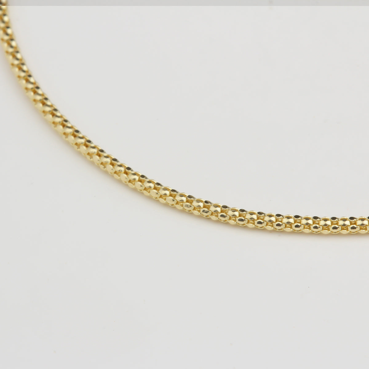 14k Solid Gold 1,5 mm Popcorn Chain Bracelet - alternate view 4