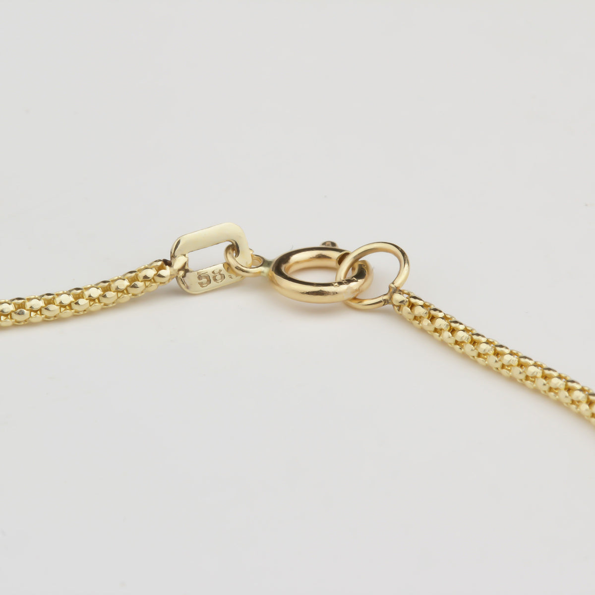 14k Solid Gold 1,5 mm Popcorn Chain Bracelet - alternate view 5
