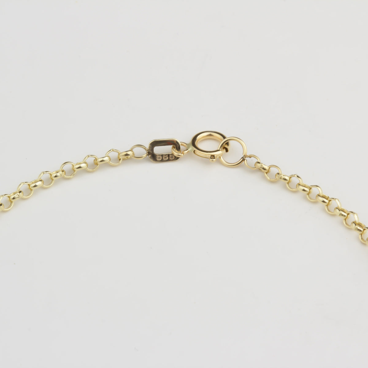 14k Solid Gold 2 mm Rolo Chain Bracelet - alternate view 4