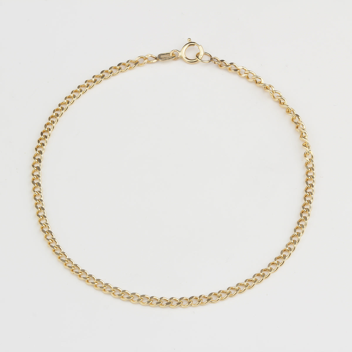 14k Solid Gold 2,5 mm Curb Chain Bracelet - alternate view 3