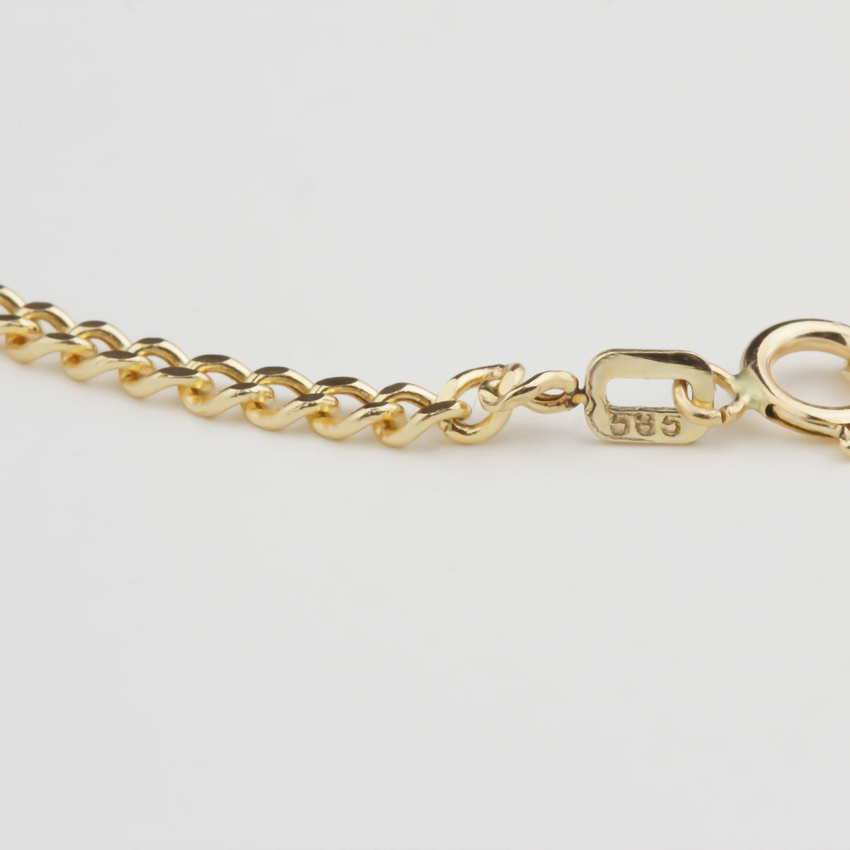 14k Solid Gold 2,5 mm Curb Chain Bracelet - alternate view 4