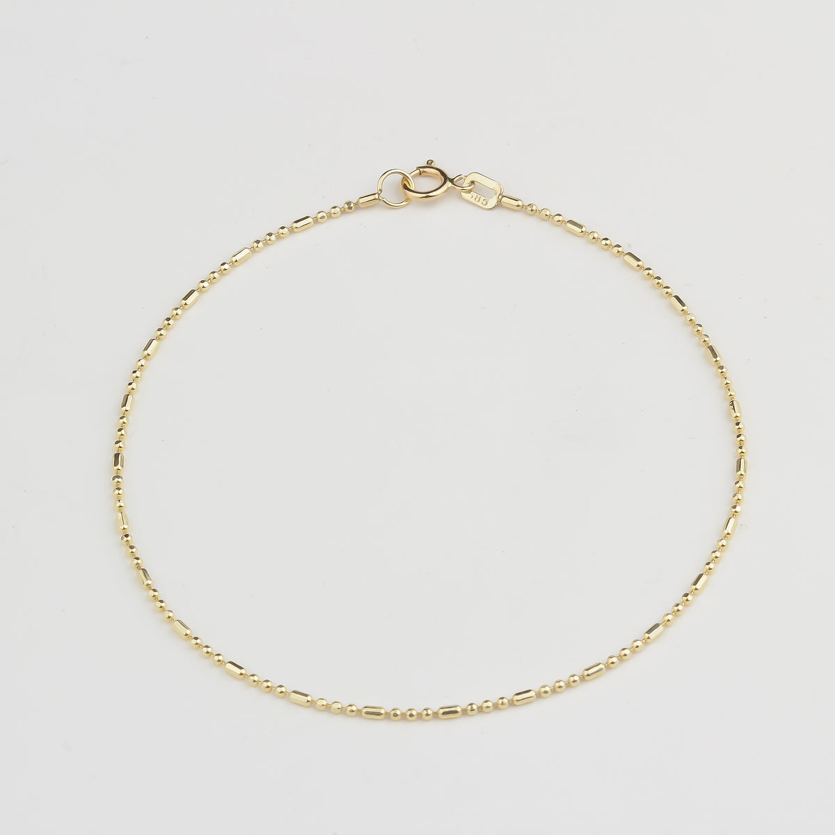 14k Solid 1 mm Gold Ball Chain Bracelet - alternate view 3