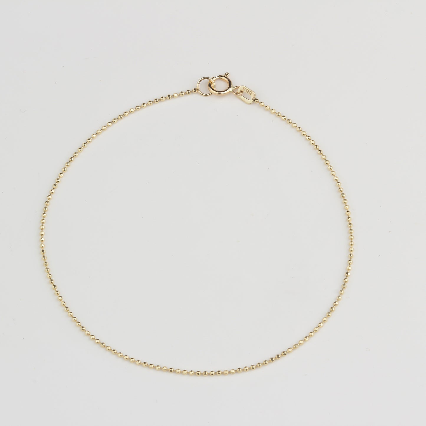 14k Solid Gold 1mm Ball Chain Bracelet - alternate view 3