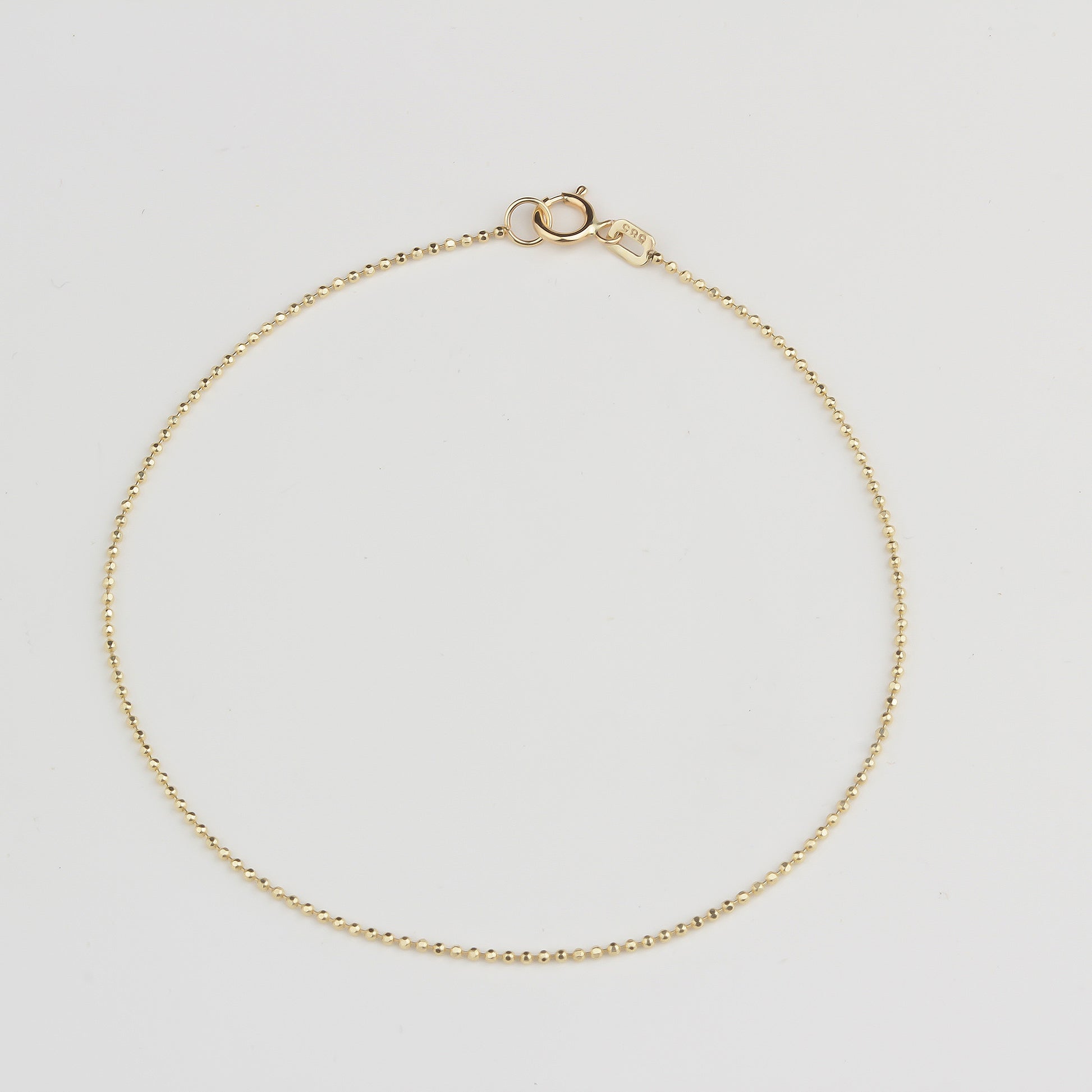 14k Solid Gold 1mm Ball Chain Bracelet - alternate view 3