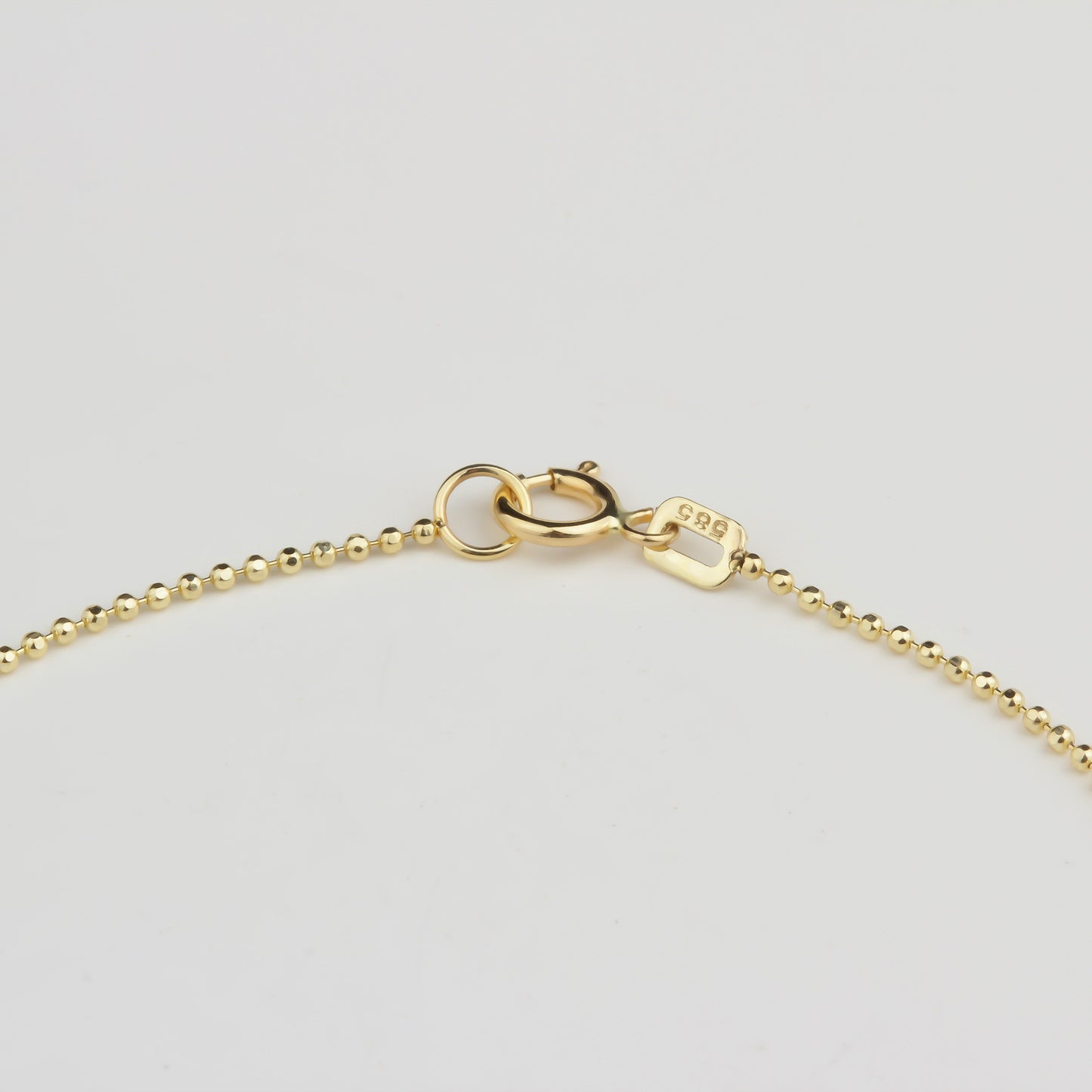 14k Solid Gold 1mm Ball Chain Bracelet - alternate view 4
