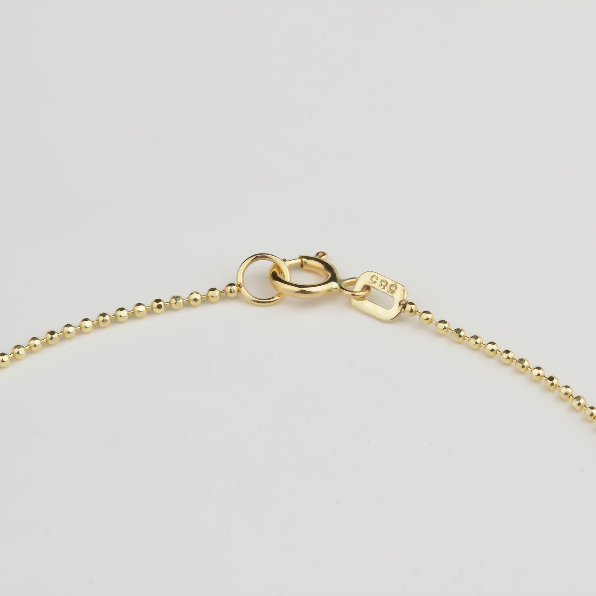 14k Solid Gold 1mm Ball Chain Bracelet - alternate view 4