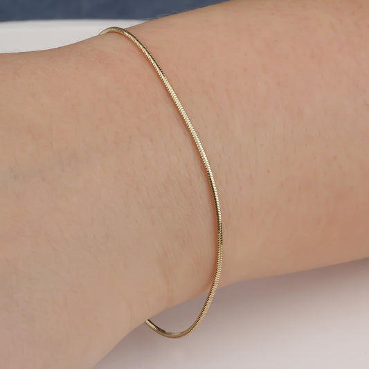 14k Solid Gold 1,5 mm Tondo Chain Bracelet
