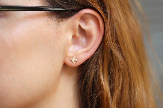 14k Solid Gold Phoenix Earrings