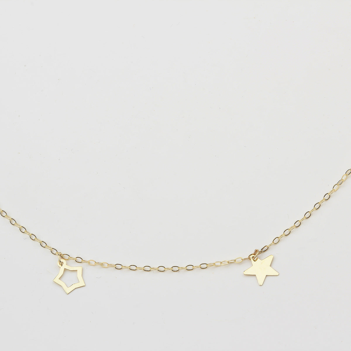 14k Solid Gold Star Anklet - alternate view 2