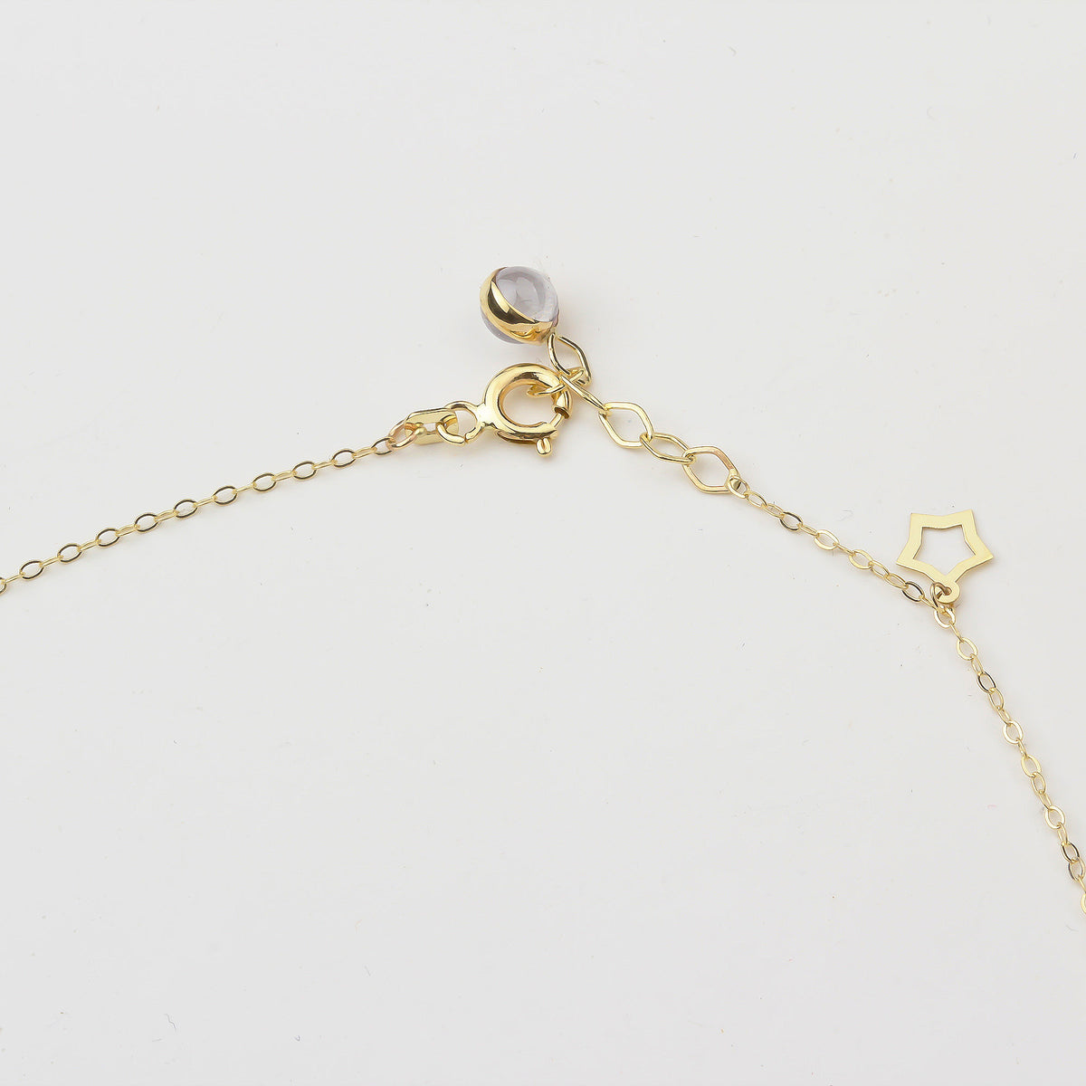 14k Solid Gold Star Anklet - alternate view 3