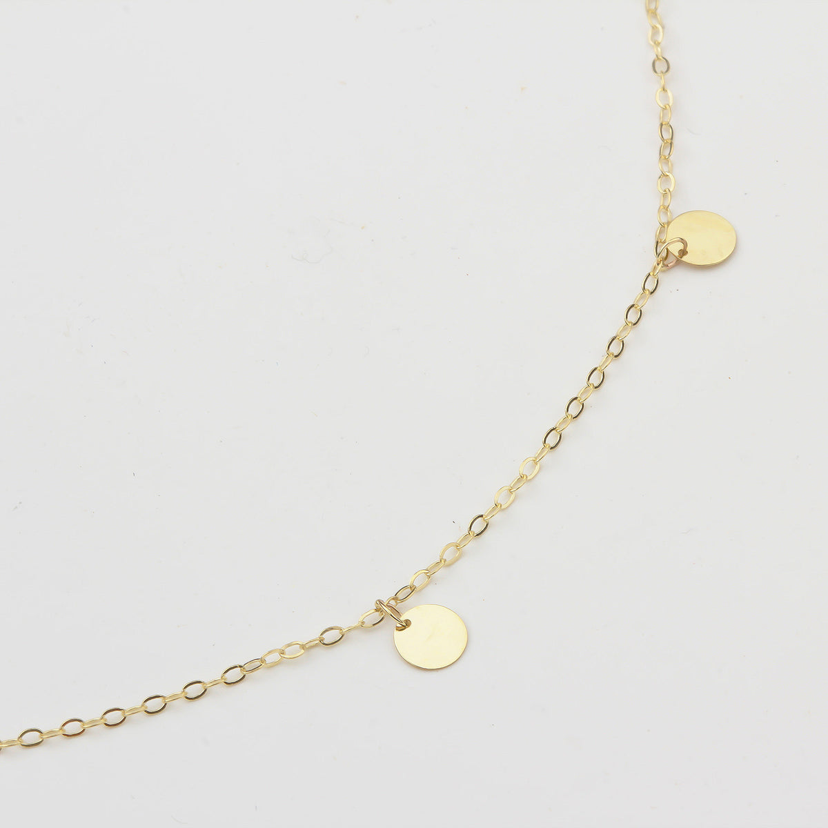 14k Solid Gold Circle Anklet - alternate view 2