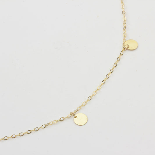 14k Solid Gold Circle Anklet - alternate view 2