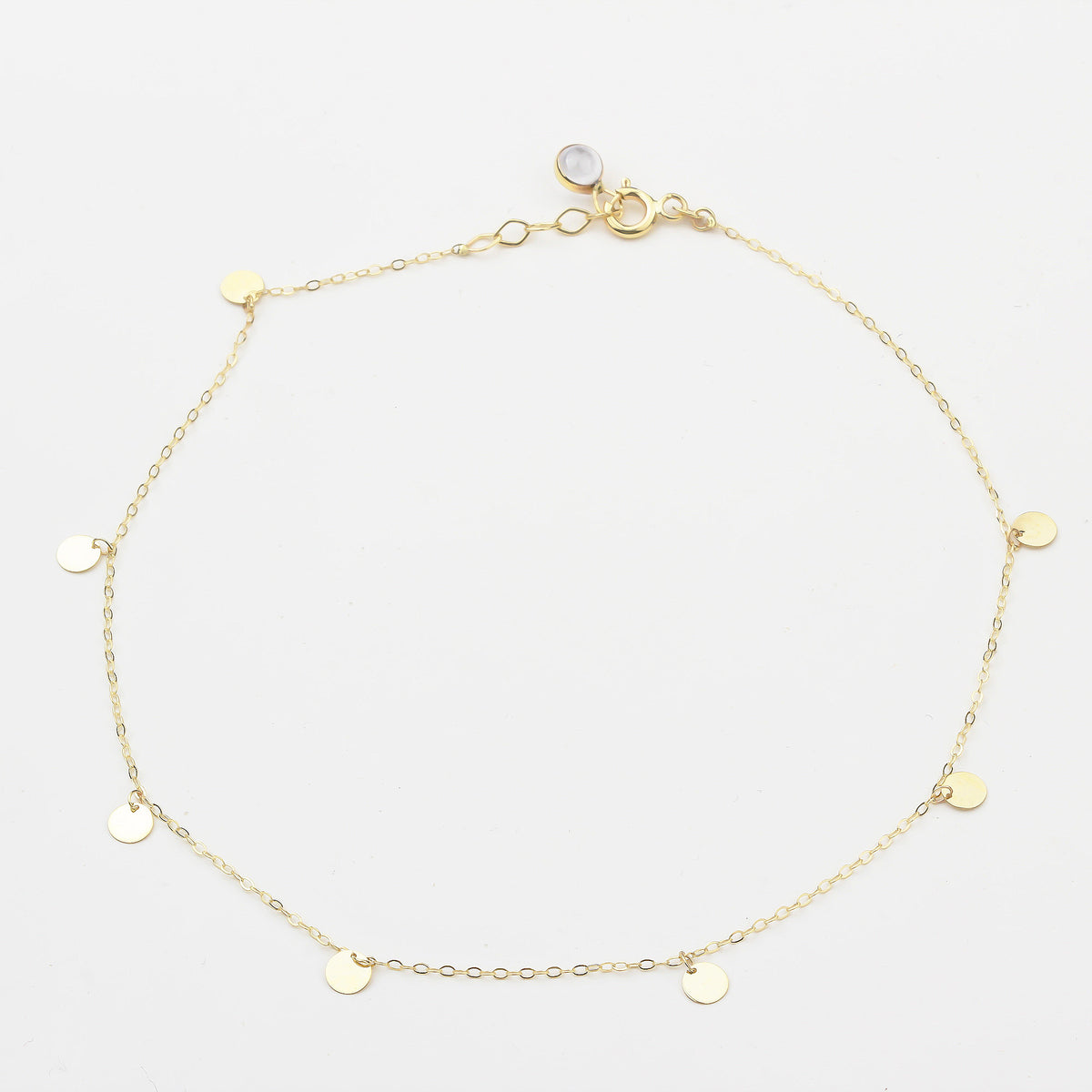 14k Solid Gold Circle Anklet