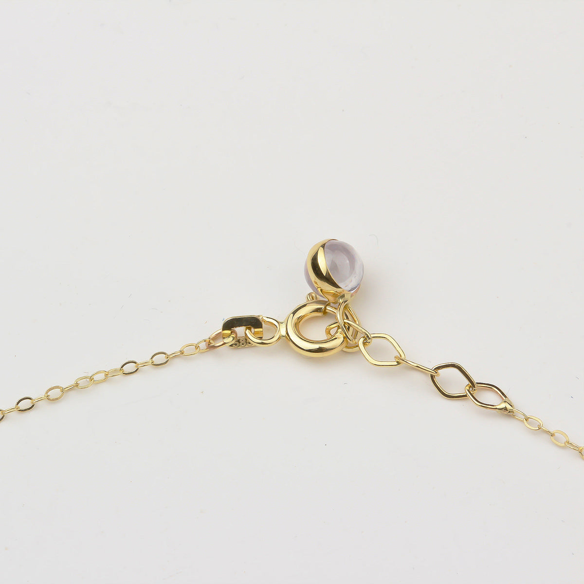 14k Solid Gold Heart Anklet - alternate view 3