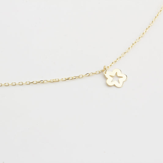 14k Solid Gold Star Anklet - alternate view 2