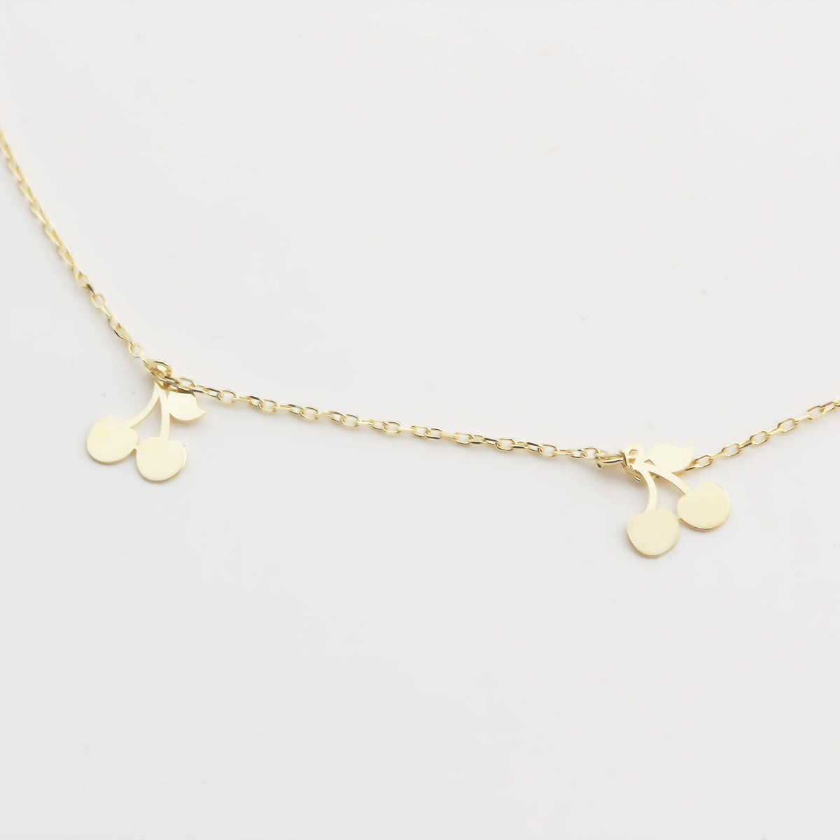 14k Solid Gold Cherry Anklet - alternate view 2