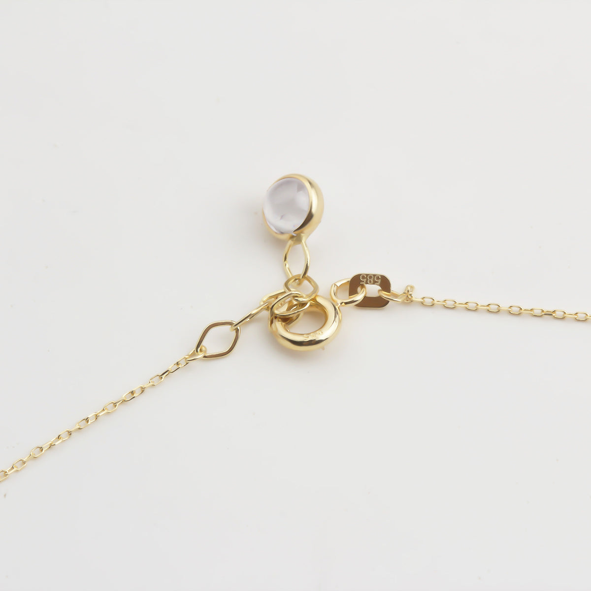 14k Solid Gold Cherry Anklet - alternate view 3