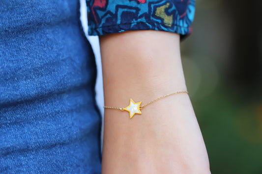 925k Sterling Silver Star Bracelet