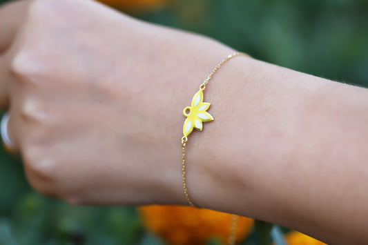 925k Sterling Silver Lotus Bracelet