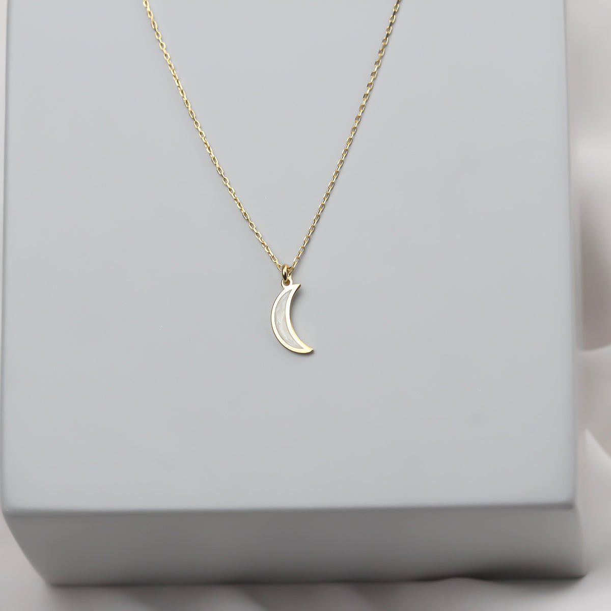 925k Sterling Silver Crescent Necklace - alternate view 3