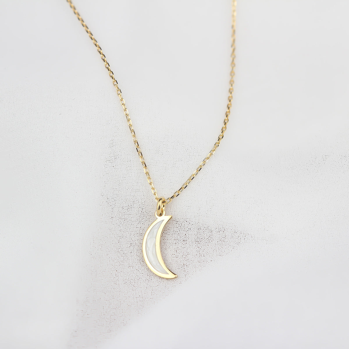 925k Sterling Silver Crescent Necklace - alternate view 2