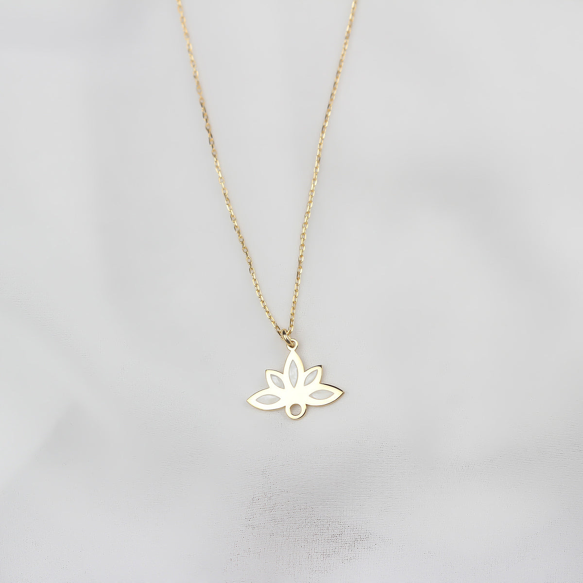925k Sterling Silver Lotus Necklace - alternate view 3