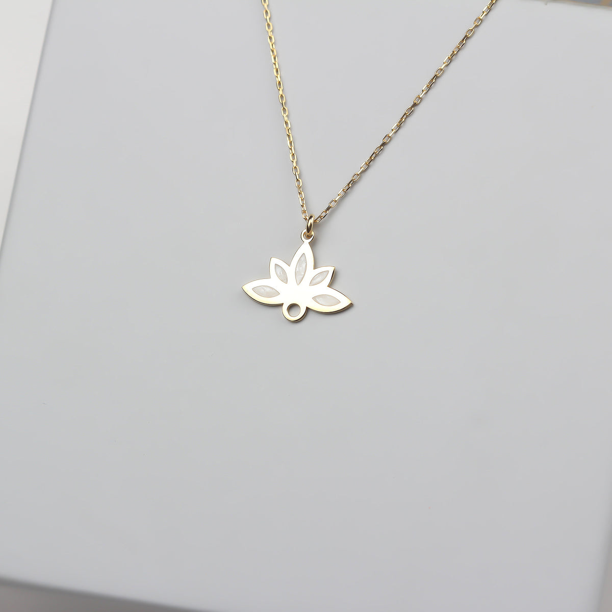 925k Sterling Silver Lotus Necklace - alternate view 4
