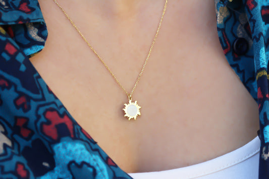 925k Sterling Silver Sun Necklace - alternate view 2
