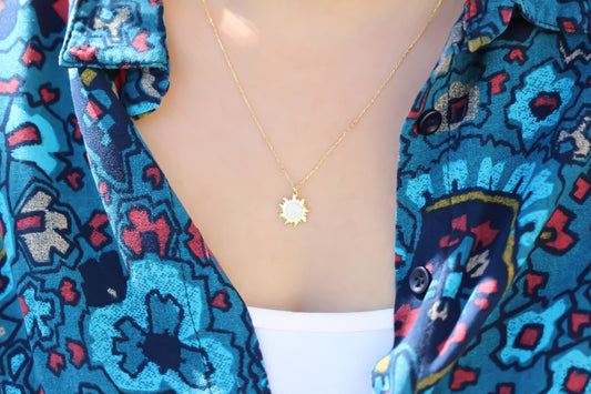925k Sterling Silver Sun Necklace