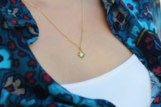 925k Sterling Silver Pole Star Necklace