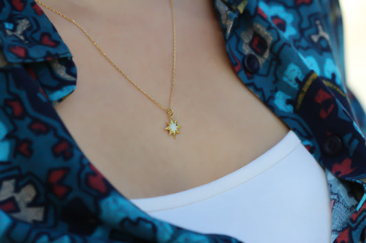 925k Sterling Silver Pole Star Necklace - alternate view 2