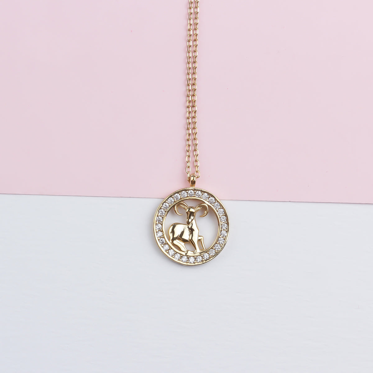 925k Sterling Silver Aries Zodiac Necklace